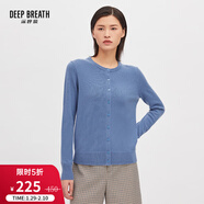 深呼吸DEEP BREATH女裝針織100%純羊絨開(kāi)衫毛衣女A400471 霧霾藍 S (2)