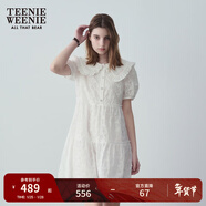 Teenie Weenie小熊夏裝公主裙連衣裙法式優(yōu)雅可愛(ài)娃娃裙女白色裙子 白色 L (170)