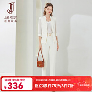 經(jīng)典故事（JANE STORY）高級感小西裝外套兩件套女春季2025新款時(shí)尚氣質(zhì)職業(yè)正裝西服套裝 S02白色 S