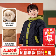 嘟嘟家兒童棉服冬裝寶寶加厚棉衣男童上衣連帽女童棉襖冬季小童童裝外套 黑色 90
