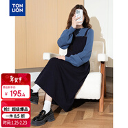 唐獅（TonLion）2025秋冬女圓領(lǐng)背心假兩件長(cháng)袖連衣裙