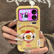 迅炫適用于蘋(píng)果17promax手機殼iphone16皮紋15pro保護套14plus新款Air防摔高級感7/8/xr女軟殼魅族22秋 荔枝紋TPU-黃色-紅帽貓咪貼件-側邊標簽 iPhone 17 Pro Max