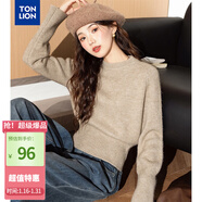 唐獅（TonLion）2025秋冬季毛衣女收腰寬松簡(jiǎn)約風(fēng)設計圓領(lǐng)套頭外穿甜美百搭