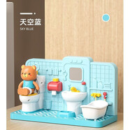 萌熊語(yǔ)音如廁過(guò)程引導趣味搞怪生活早教兒童上廁所益智禮物 萌熊電子廁所【藍色】 電池版