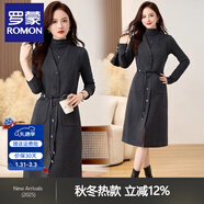 羅蒙（ROMON）連衣裙灰色小香風(fēng)高級感氣質(zhì)羊毛呢時(shí)尚套裝女2025春秋新款兩件套 高級灰 S