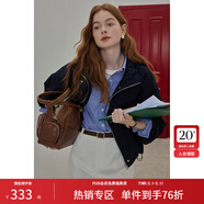 范思藍恩新復古回潮輕戶(hù)外工裝感休閑外套2024秋新款寬松立領(lǐng)短款夾克上衣 藏青色 M