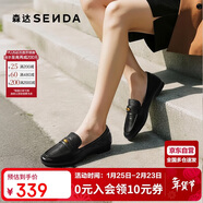 森達小金豆樂(lè )福鞋女春秋羊皮商場(chǎng)同款通勤單鞋XUJ01CA5 黑色 37