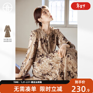 對白【AN大碼系列】高級感法式復古絲絨連衣裙秋冬微胖mm收腰顯瘦長(cháng)裙 檀木棕 M 建議體重110-125