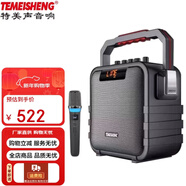 特美聲（TEMEISHENG）廣場(chǎng)舞音響便攜式戶(hù)外大功率k歌手提音箱 藍牙網(wǎng)紅直播設備帶聲卡 SL05-26V（5.5寸音響+單話(huà)筒）