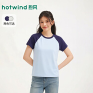 熱風(fēng)（Hotwind）2026年夏季新款女士插肩收身短袖T恤 29藏青蘭 S