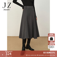 玖姿·安娜蔻優(yōu)雅簡(jiǎn)潔復古氣質(zhì)A字版型松緊長(cháng)裙女冬款 中灰 L