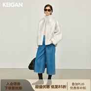 KEIGAN精英衣櫥開(kāi)間秋冬新款神褲 長(cháng)絨棉萊賽爾加絨直筒七分牛仔褲女 時(shí)髦海藍 L 38