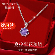紀范哲輕奢一克拉鉆石項鏈女莫桑鉆吊墜214情人節生日禮物送女友老婆 一克拉莫桑鉆【白金色/紫鉆】