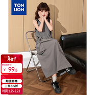 唐獅（TonLion）2025夏女休閑百搭背帶連衣裙