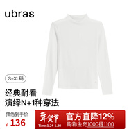 ubras【劉雯同款】含天絲羊毛小高領(lǐng)肌底秋衣女保暖舒適打底衣 小高領(lǐng)-本白色 XL