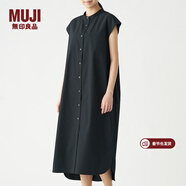 MUJI MUJI 女式 棉混彈力 法國袖連衣裙 BCL14A0S 黑色 M
