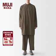 MUJI MUJI Labo 男女通用 長(cháng)絨棉 府綢 長(cháng)衫 長(cháng)袖休閑百搭襯衫 灰棕色 L-XL