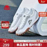 卡帕（Kappa）官方背靠背薯片鞋薄底運動(dòng)跑鞋男春季新款休閑德訓鞋子 經(jīng)典白 43