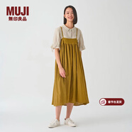 MUJIIDEE 女式 強捻 兩穿裙 女夏季款裙子 棉麻 吊帶裙  GAD14C4S 卡其色 M (155/68A)