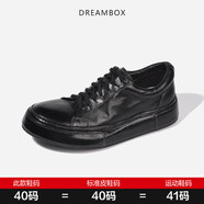 dreambox鈞博vibram高端小白鞋馬皮白色運動(dòng)休閑板鞋舒適透氣男鞋 黑色 41