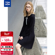 唐獅（TonLion）2025秋冬女甜美海軍領(lǐng)設計長(cháng)袖連衣裙
