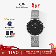 丹尼爾惠靈頓（DanielWellington）DW女士手表橢圓腕表小眾輕奢石英壓紋皮表帶歐美表新年送女友禮物