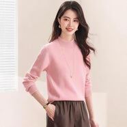 雪中飛（SNOWFLYING）本命年純羊毛衫女士秋冬保暖半高領(lǐng)毛衣純色淑女百搭針織打底衫