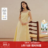 茵曼（INMAN）章若楠同款歐若風(fēng)法式吊帶連衣裙2026夏季新品女裝淡鵝黃色裙子 鵝黃色-小個(gè)子版18625668 XL