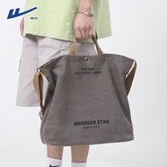 回力（Warrior）帆布包男包單肩斜挎包大容量休閑上課書(shū)包復古手提包日系單肩背包 灰色