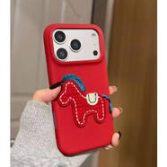妙之選（Miaozhixuan）新年刺繡小紅馬適用小米17promax/16/15/14/13/12手機殼紅米note15/14/13新款k90馬年k80/k30全包 紅色皮紋【刺繡小紅馬】 其他手機型號