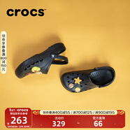 CROCS卡駱馳洞洞鞋貝雅男鞋女鞋輕便耐磨一腳蹬拖鞋休閑鞋|10126 黑色-001 41 /42(260mm)