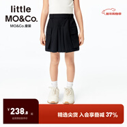 little MO&Co.速干 little moco童裝25夏新款女童彈力運動(dòng)休閑工裝口袋短褲裙褲 黑色 160 160/64