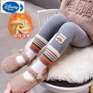 迪士尼（Disney）純棉女童打底褲子春秋外穿中小兒童長(cháng)褲韓版百搭女寶寶褲子童裝潮 淺灰繡標-加絨款-95%棉 90 【建議身高80-90cm】