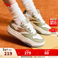 安踏街頑2丨王一博同款板鞋春季情侶厚底百搭潮流休閑運動(dòng)鞋板鞋 【女款】象牙白/漂洗綠-8 37.5