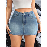 26年夏季新款跨境歐美風(fēng)女士復古做舊百搭街頭牛仔短裙牛仔褲 淺藍色/lightblue S