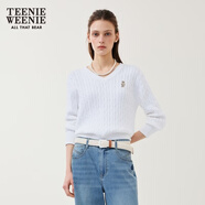 Teenie Weenie【趙露思同款】小熊女裝毛針織衫26年春季新時(shí)髦復古絞花圓領(lǐng)開(kāi)衫 C-象牙白 L