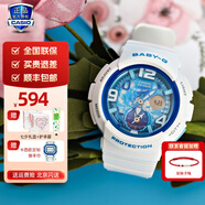 卡西歐（CASIO）【新年禮物】手表女G-SHOCK和BABY-G系列運動(dòng)石英表送女生 BGA-190GL-7B海洋藍