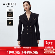 艾諾絲雅詩(shī)【商場(chǎng)同款】春秋款學(xué)院風(fēng)高腰氣質(zhì)連衣裙短裙女20219012 黑色 2XL