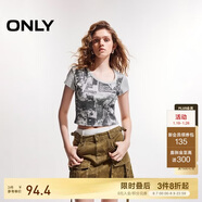 ONLY 2025春季復古搖滾風(fēng)做舊修身正肩短袖T恤女|125101048