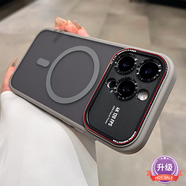 艾德加（Eddga） 適用蘋(píng)果17promax手機殼16pro磨砂相機按鍵磁吸殼透明硅膠保護套金屬鏡頭全包圍防摔高級感硬外殼 鈦灰色-Magsafe磁吸殼+鋼化膜 蘋(píng)果15pro