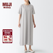MUJI MUJI 女式 粗棉線(xiàn) 天竺編織 喇叭形連衣裙 BBP29A2S 銀灰色 XS-S
