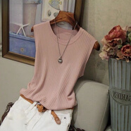 花花公子（PLAYBOY）2026春秋內搭背心女外穿無(wú)袖針織上衣寬松打底衫薄款吊帶 粉紅色 XL 115-130斤