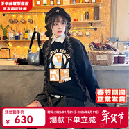 MLB官方男女情侶衛衣LIKE系列長(cháng)袖寬松印花紐約洋基隊NY春季款套頭衫 波士頓隊/黑色/建議拍大一碼 S 165/88A