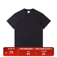 NOTHOMME潮牌夏季男款簡(jiǎn)約純色圓領(lǐng)T恤情侶裝寬松打底衫 黑色230g M (170)