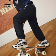 李寧童裝兒童運動(dòng)褲子男女小大童柔軟親膚束腳衛褲110YKLW183-2