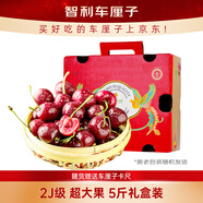 京鮮生 智利車(chē)厘子2J級5斤禮盒裝果徑約28-30mm  水果年貨禮盒 送卡尺
