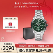 EMPORIO ARMANI阿瑪尼飛行員系列 多功能三眼計時(shí)石英手表男士生日送男友AR11529
