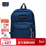 JANSPORT杰斯伯雙肩包女男復刻暮光學(xué)生電腦包旅行背包書(shū)包 4QVA003海軍藍-側袋+隔層