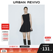 UR2025秋季新款女裝摩登魅力收腰顯瘦無(wú)袖連衣裙UWG750015 黑色 M