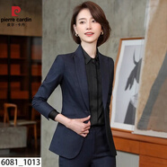 皮爾卡丹（pierre cardin）高端職業(yè)西裝套裝女春秋2025氣質(zhì)女士西服正裝外套酒店經(jīng)理工作服 單件深藍西裝 S 【支持錯碼搭配，建議89斤以下】